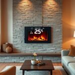 Téli nappali fűtés digitális kijelzővel modern környezetben