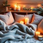 Téli kuckózás béléssel, plédekkel, díszpárnákkal és gyertyákkal