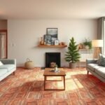 Modern nappali padlófűtéssel, kényelmes bútorokkal és világos ablakokkal.