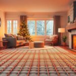 Téli otthoni padlófűtés és kényelmes nappali