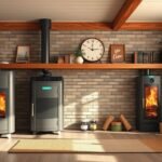 Modern pelletkályhák otthoni környezetben, barátságos designnal.