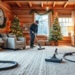 Szőnyegtisztítás otthon télen karácsonyi díszek között