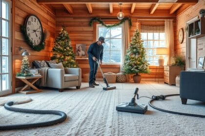 Szőnyegtisztítás otthon télen karácsonyi díszek között