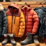 Téli túrafelszerelés: kabátok és bakancsok bemutatása boltban