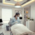 Modern szőrtelenítő kezelés szalon belső tér