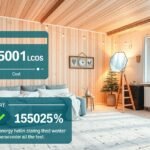 Modern szobabelső villanyfűtéssel, tüzelő berendezéssel és költségekkel