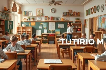 Waldorf iskola tanterme diákokkal és tanárral