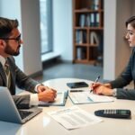 Adótanácsadás folyamata: Ügyfél és tanácsadó konzultációja.