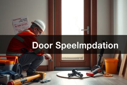 Ajtószigetelés szerszámokkal és barkácsolás folyamatban.