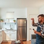 Férfi karbanantartást végez albérlet konyhájában.