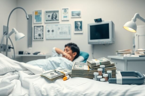 Alvászavar kezelésének költségei és gyógyszerek az ágyon.