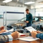 Autó átírási folyamat jogi dokumentumokkal és ügyintézőkkel.