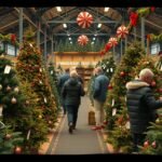 Karácsonyfák vásárlása egy ünnepi boltban, friss trendek és árak