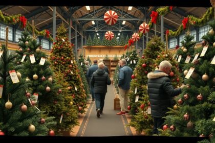 Karácsonyfák vásárlása egy ünnepi boltban, friss trendek és árak