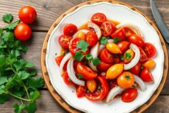 Friss házi lecsó paradicsommal és zöldségekkel