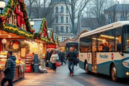 Adventi vásár buszmegálló, karácsonyi programok és helyi utazási lehetőségek.