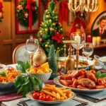 Autentikus olasz karácsonyi menü asztalon