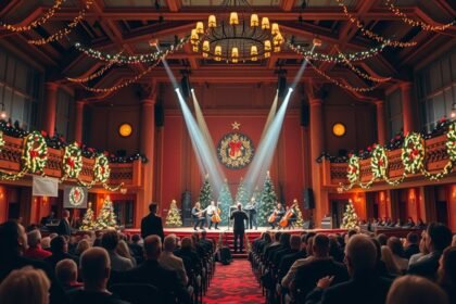 Karácsonyi koncert ünnepi díszítés mellett