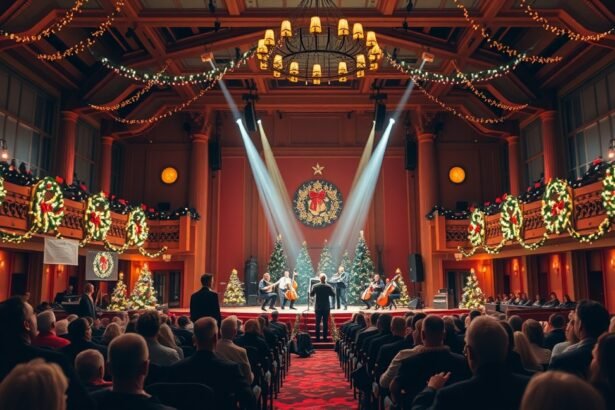 Karácsonyi koncert ünnepi díszítés mellett