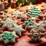 Karácsonyi sütemények díszített formákkal és színekkel