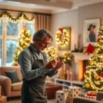 Profi karácsonyi dekorátor ünnepi dekorációt készít otthon