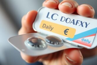 Napi kontaktlencsék csomagolása, költség és típus részletezve.