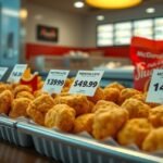 McDonald's McNuggets különböző árai egy étteremben.