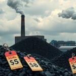 Különböző árú szénrakományok, ipari háttérrel