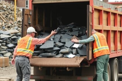 Pala elszállítása szakemberek által teherautóból