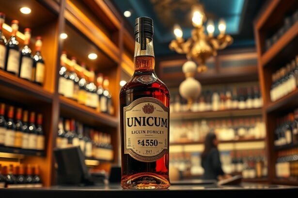 Unicum ital üveg a boltban, ára 4550 Ft