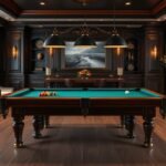Elegáns biliárd asztal egy luxus otthoni játékteremben
