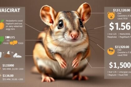 Degu költségek és tartási információk vizuálisan bemutatva