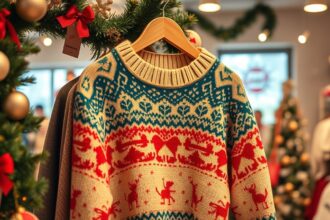 Különleges karácsonyi pulóver mintázattal