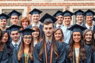 Diplomás diákok csoportja tabló készítéshez