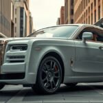 Rolls Royce luxusautó modern városi környezetben