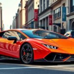 Lamborghini Huracán sportautó városi környezetben