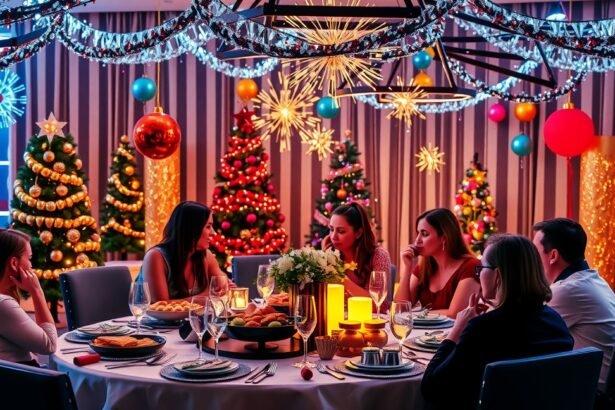 Szilveszteri buli asztal terítéke 30 fő számára