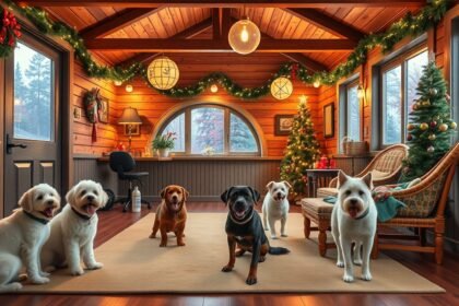 Szilveszteri kutyamegőrzés barátságos környezetben három kutyával.