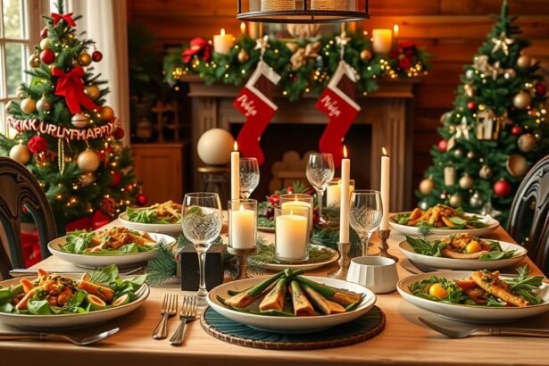 Ugye egy gyönyörű vegán karácsonyi menü asztaldíszítése.