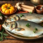 Friss pontyfilé és fűszerek halászlé készítéséhez