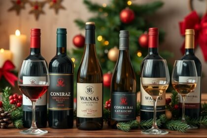 Pezsgők és tokaji borok ünnepi hangulatban karácsonyra.