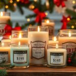 Karácsonyi illatgyertyák különböző árakkal és stílusokkal