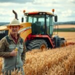 Agrármérnök búzaföldön köszönt