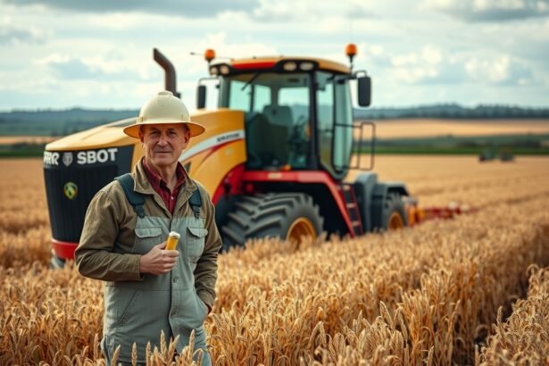 Agrármérnök búzaföldön köszönt