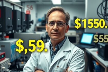 Atomfizikus laborban, különböző bérek kiemelve