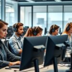 Call centeres munkahelyi környezet, ügyfélszolgálat munkatársak