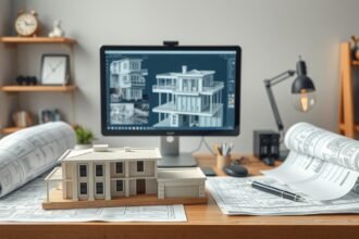 Építészeti munkakörhöz tartozó asztali tervezés