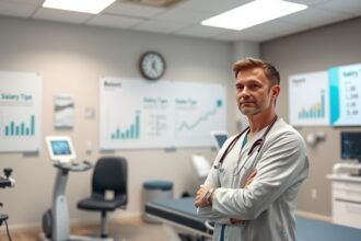 Fizioterapeuta a rehabilitációs központban