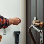 Zárcsere folyamatának bemutatása egy ajtónál