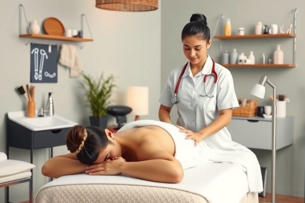 Gyógymasszőr relaxáló masszázst végez egy páciensek.